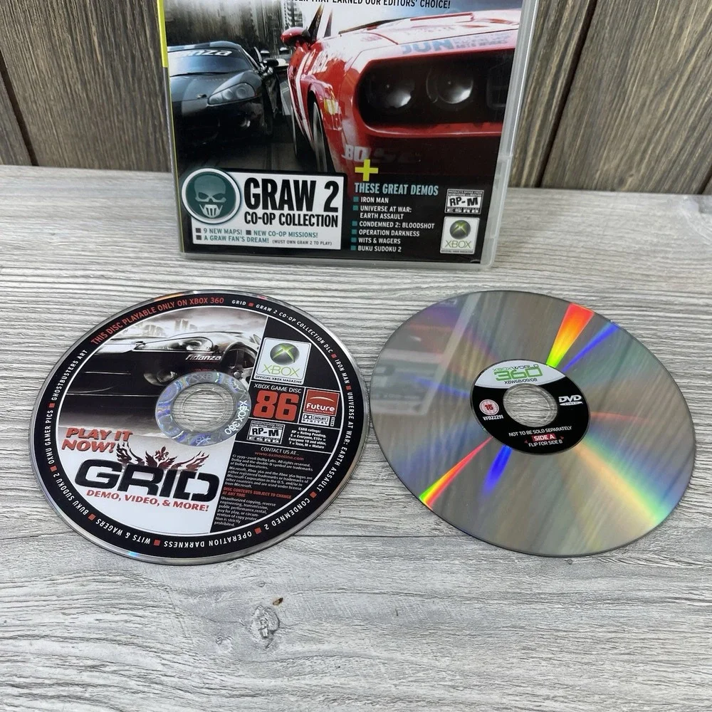 Xbox 360 Demo Disc (8/08 #86) Demos And Bonus Content - GRID - GRAW 2